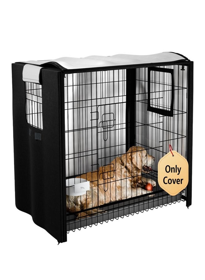 EVRBUL Dog Crate Cover Heavy Duty 420D Fabric Pet Kennel Cover Universal Compatible with 48 inches Wire Cage 48 x 30 x 33 Inches All Sides Open - Image 1